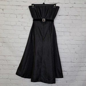Curtsey Shimmer Strapless Belted Dress Size 8